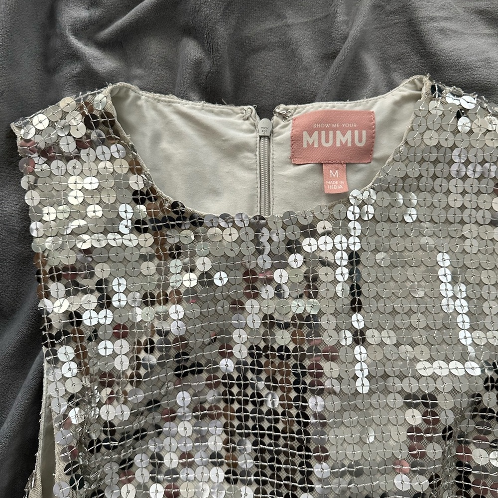 NWT Showmeyourmumu silver disco dress size medium. - Picture 4 of 5